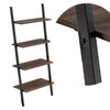 Rustic Style Iron Bookcase with Four Tier Wooden Shelves, Brown and Black