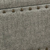 Textured Fabric Upholstered Wooden Storage Bench With Nail head Trim, Large, Gray and Black