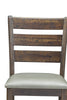 Wooden Pub Height Chair, Set of Two, Brown and Gray