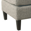 Upholstered Pillowtop Ottoman with Wooden Tapered Legs, Cream and Black