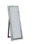 Wooden Framed Floor Mirror with Fold Out Back Leg Support, Clear