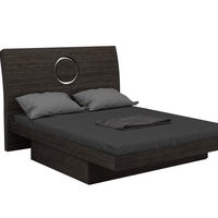 77'' X 90'' X 40'' Modern Eastern King Gray High Gloss Bed