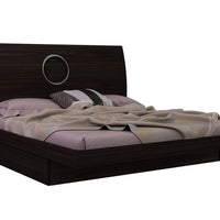 77'' X 90''  X 40'' Modern Eastern King Wenge High Gloss Bed