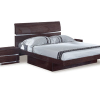 80'' X 60''  X 42.5'' Modern Queen Wenge High Gloss Queen Bed