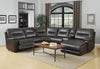 251'' X 41'' X 40'' Modern Dark Brown Leather Sectional