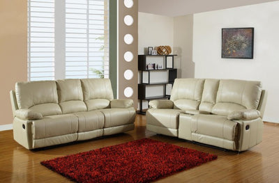 76'' X 40'' X 41'' Modern Beige Sofa With Console Loveseat