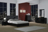 79'' X 80''  X 43'' 4pc Eastern King Modern Black High Gloss Bedroom Set