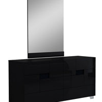 79'' X 80''  X 43'' 4pc Eastern King Modern Black High Gloss Bedroom Set