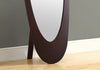 59" Contemporary Oval Cappuccino MDF Frame Mirror