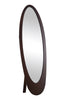 59" Contemporary Oval Cappuccino MDF Frame Mirror