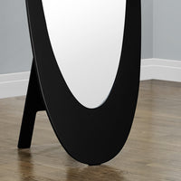 59" Contemporary Oval Black MDF Frame Mirror