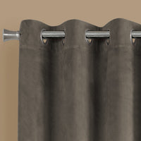 95" Taupe Polyester Two Pieces Solid Blackout Curtain Panel