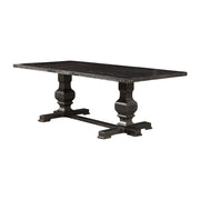 Rubberwood Dining Table With Sturdy Base Black