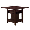 Wooden Counter Height Table With Storage Shelves, Brown