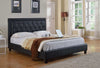 Eastern King Size Platform Bed with Diamond Tufted Headboard, Black