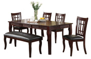 Rectangular Dining Table With Sturdy Legs, Cherry Brown