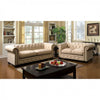 Sofa With Nailhead Details And Button Tuftings, Ivory Cream