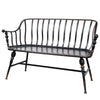 Old Style Iron Settee In Distressed Finish, Black