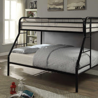 Twin over Full Bunk Bed In With Metal Frame, Black