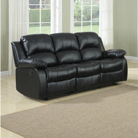 Bonded Leather Recliner Sofa, Black