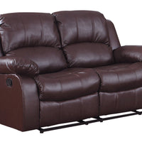 Bonded Leather Recliner Loveseat, Brown