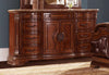 Traditional Wooden Dresser With Marble Top, Warm Cherry Brown