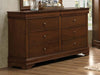 Wooden Dresser With 6 Drawers In Cherry Brown