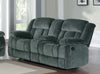 Microfiber Textured Fabric Glider Reclining Loveseat, Charcoal Black