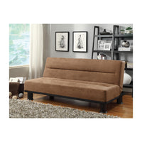 Microfiber Elegant Lounger With Column Legs, Brown