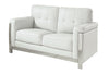 Contemporary Leather Gel Love Seat With Tufting, White