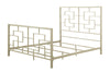 Geometrically Charmed Metal California King Size Bed, White