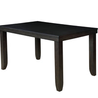 Wooden Counter Height Table with Tapered Legs, Dark Walnut Brown