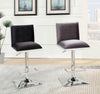 Contemporary Style Bar Stool With Padded Fabric Seat And Back, Gray & Silver