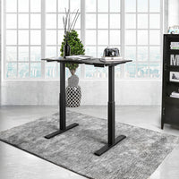 Minimalist Metallic Desk With Height Adjustable Function, Small, Black