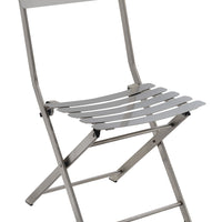 Industrial Styled Metal Folding Chair, Silver, Pack Of Two