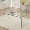 Contemporary Style Minimal Clear Glass Coffee Table, Clear