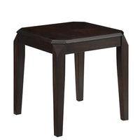 Solid Wooden End Table With Beveled Corners, Walnut Brown