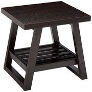 Transitional Style Solid End Table With Open Bottom Shelf & Flared Legs, Brown
