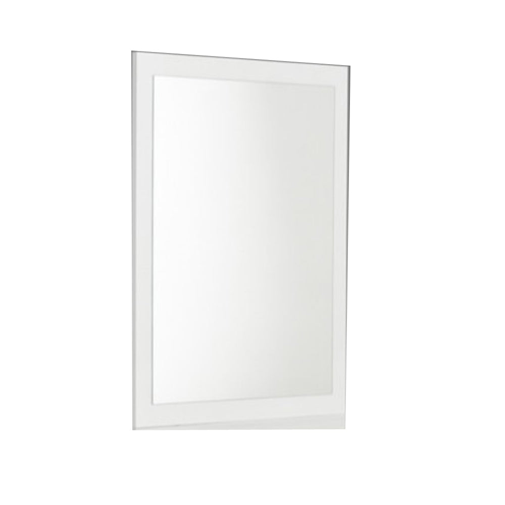 Wooden Framed Mirror in Rectangular Shape, White