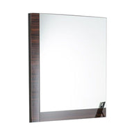 Square Mirror with L Shaped Wooden Frame, Brown