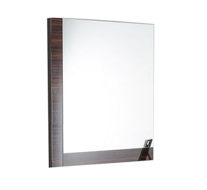 Square Mirror with L Shaped Wooden Frame, Brown