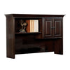 Transitional Credenza Desk Hutch, Dark Cherry Finish