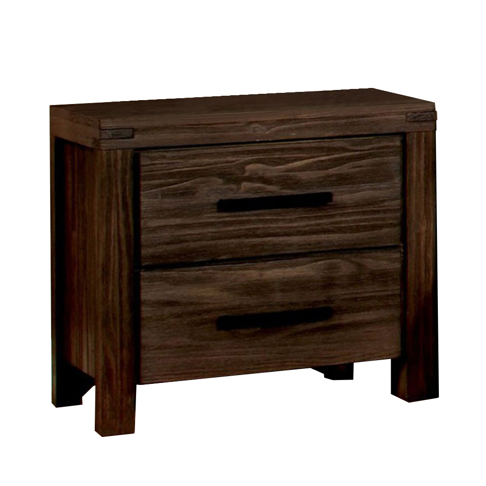 Transitional Nightstand, Dark Gray Finish