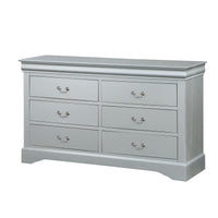 15" X 57" X 33" Platinum Wood Dresser