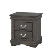 15" X 21" X 24" Dark Gray Wood Nightstand