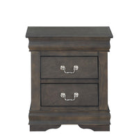 15" X 21" X 24" Dark Gray Wood Nightstand