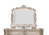 44" White Novelty Dresser Mirror Mounts To Dresser With Solid Wood Frame