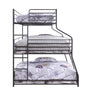 62" X 83" X 74" Gunmetal Metal Triple Bunk Bed - Twin-Full-Queen