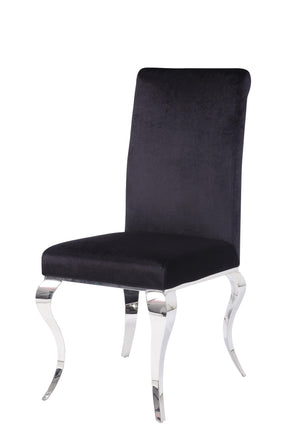 17" X 20" X 44" Fabric Stainless Steel Upholstered (Seat) Side Chair (Set-2)