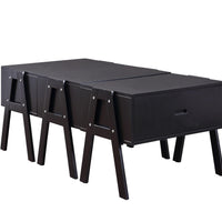 25" X 48" X 20" Black Wood Veneer Coffee Table (Convertible)